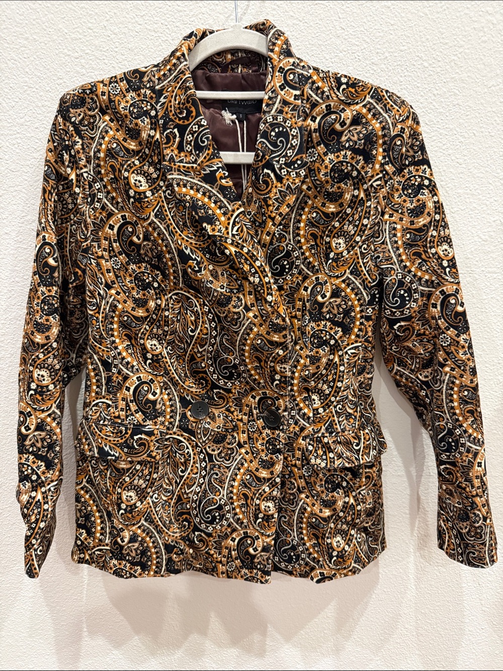 DRIFTWOOD Paisley Blazer Jacket - Black & Gold
